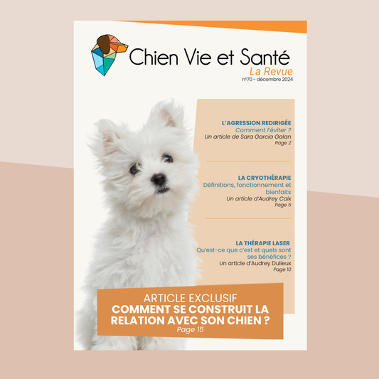 Revue n°70 – Agression redirigée, Cryothérapie canine, Thérapie laser, Relation humain-chien